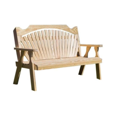 Creekvine Designs 64 in Treated Pine Fanback Garden Bench FPB60FBCVD